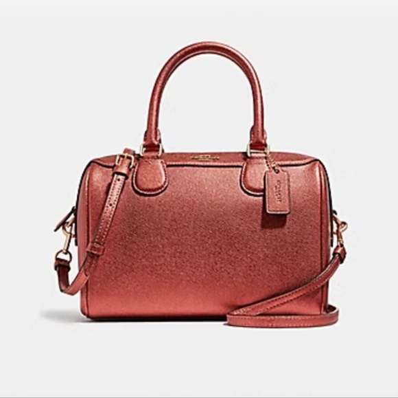 Coach Red Satchel with Double Handles and Structured Design - Picture 2 of 6